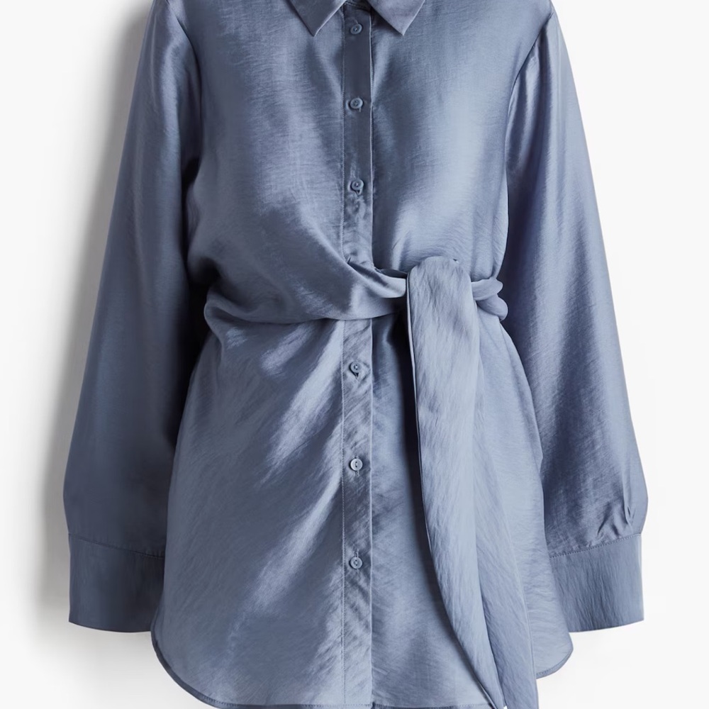 H&M Blue Button-Down Maternity Shirt